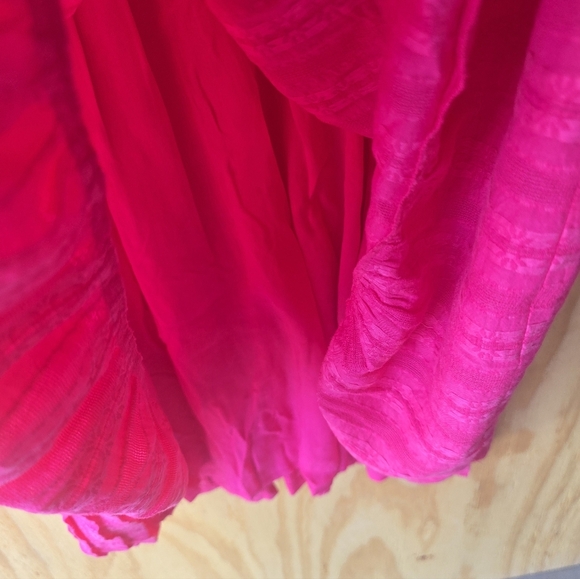 J Jill Vibrant Pink Dress Size 2X Plus Long Sleeves Popover Feminine - Picture 9 of 13